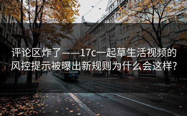 评论区炸了——17c一起草生活视频的风控提示被曝出新规则为什么会这样?